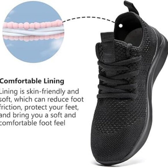 Women's Mesh Lightweight Tennis Shoes Breathable Non-Slip Workout Sneakers - Picture 3 of 7